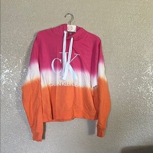 Calvin Klein Pink and Orange Ombre Hoodie